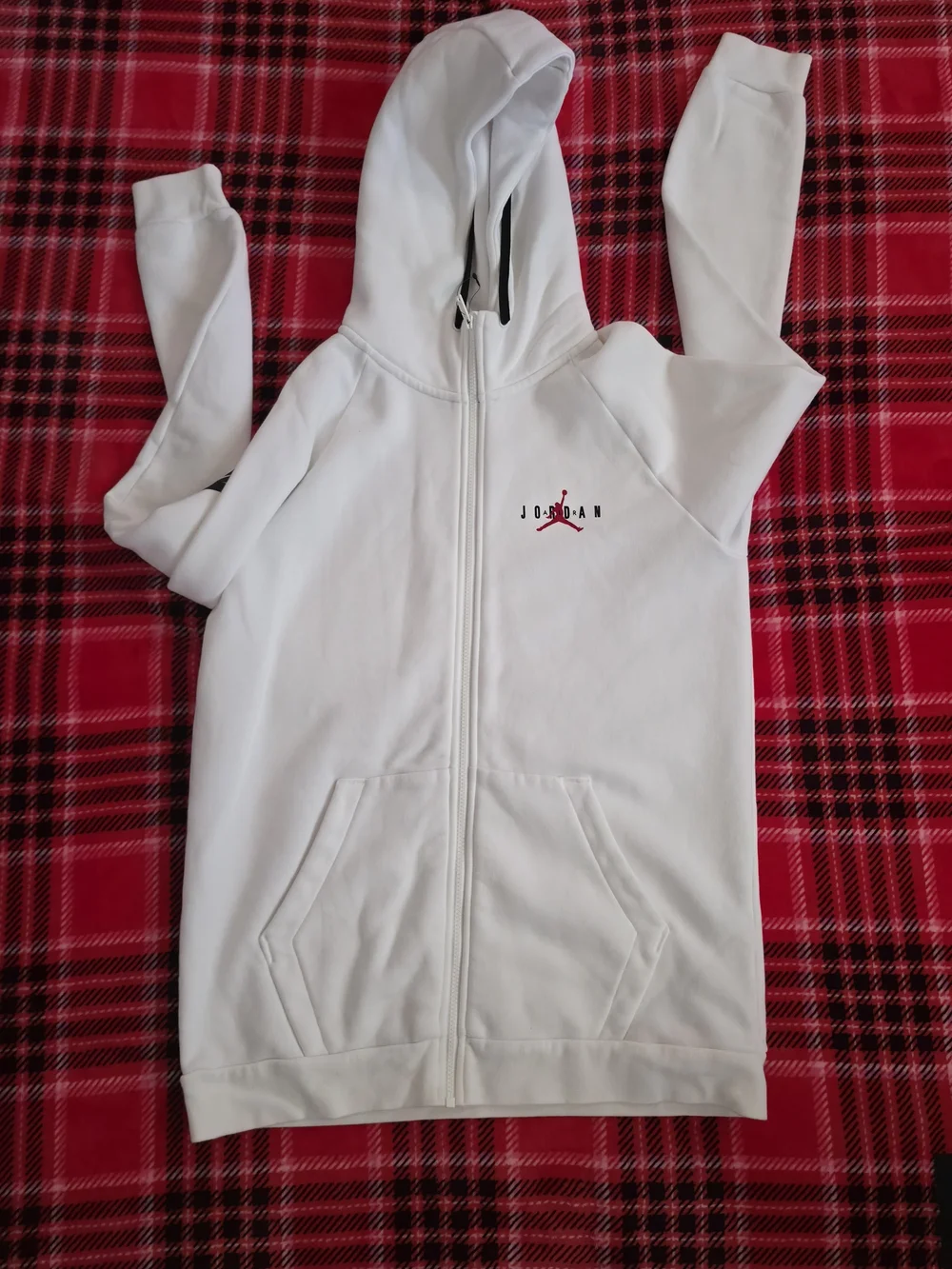 Jordan Men's White Full-Zip Hoodie Sweater